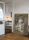 Running on Coffee Quote Print