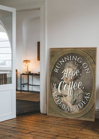 Running on Coffee Quote Print