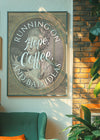 Running on Coffee Quote Print