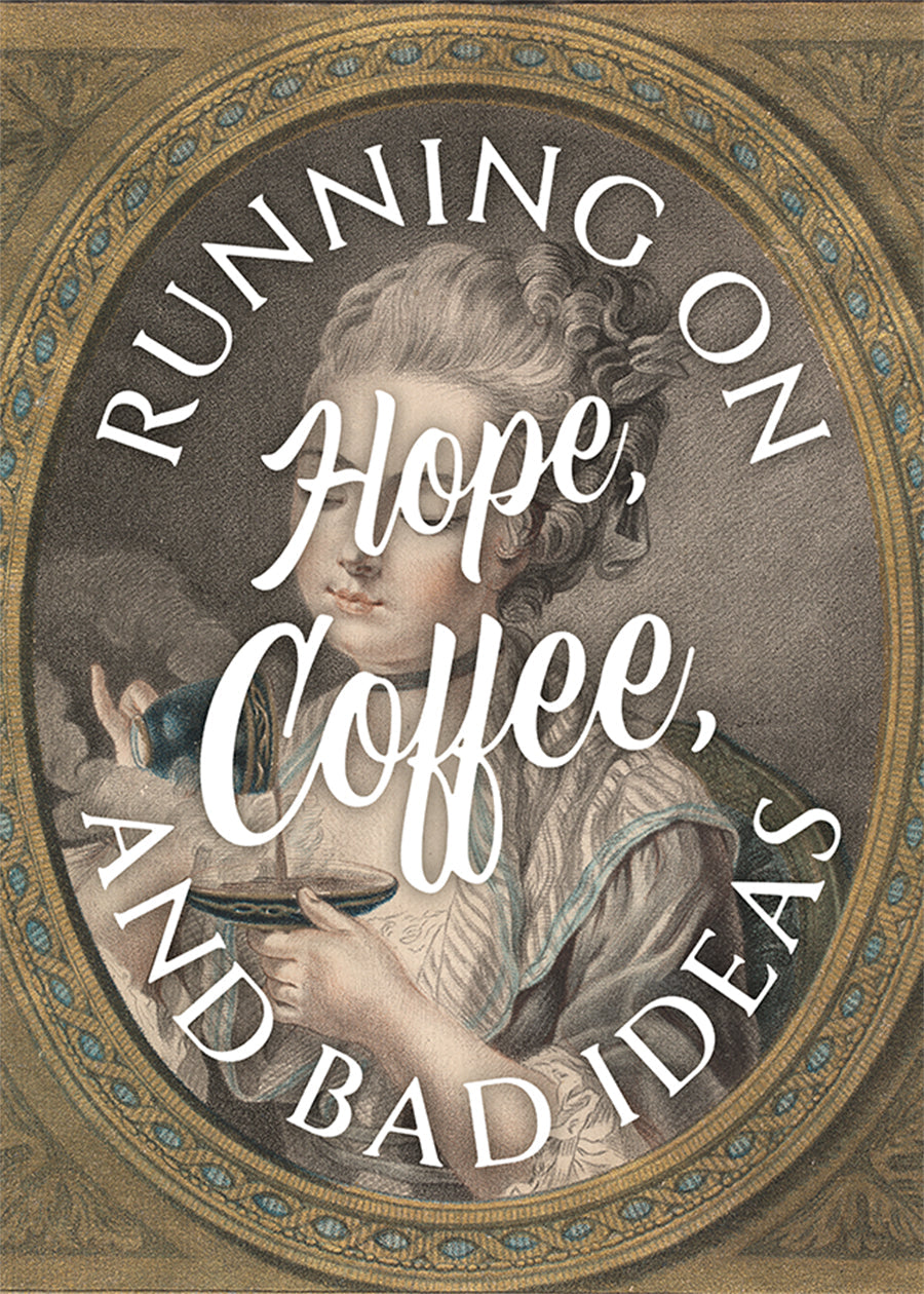 Running on Coffee Quote Print