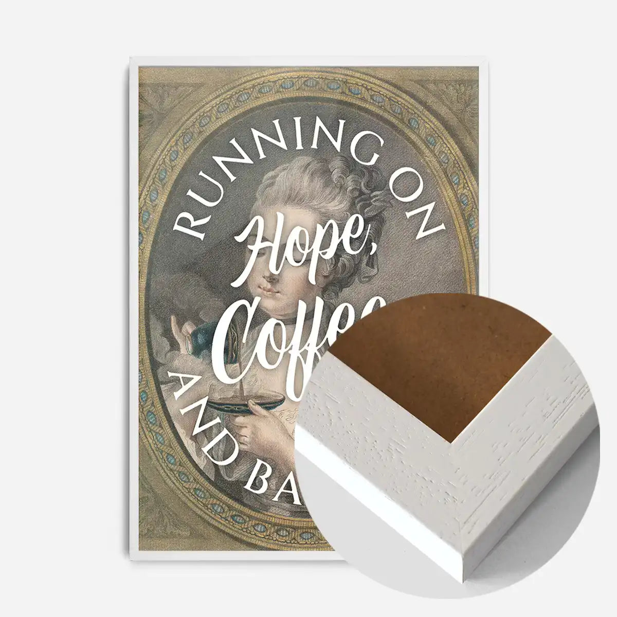 Running on Coffee Quote Print