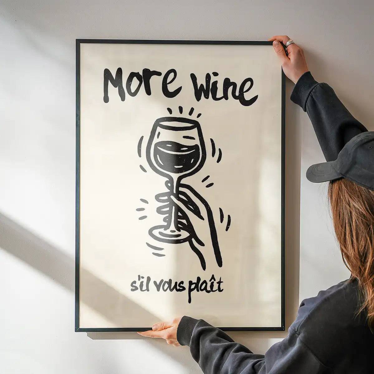 More Wine s'il vous plaît Quote Print
