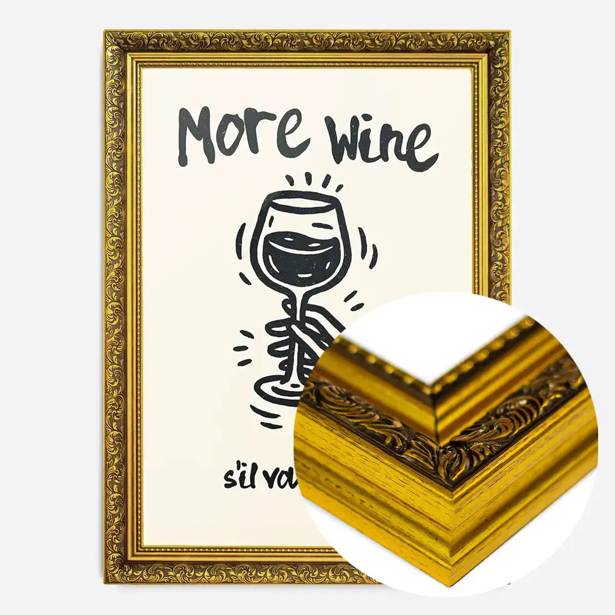 More Wine s'il vous plaît Quote Print