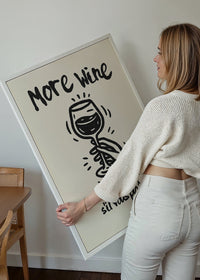More Wine s'il vous plaît Quote Print
