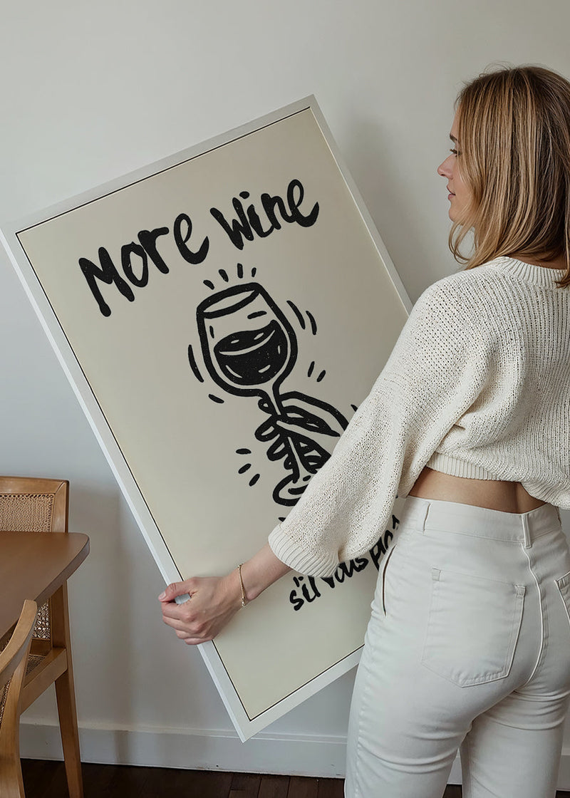 More Wine s'il vous plaît Quote Print
