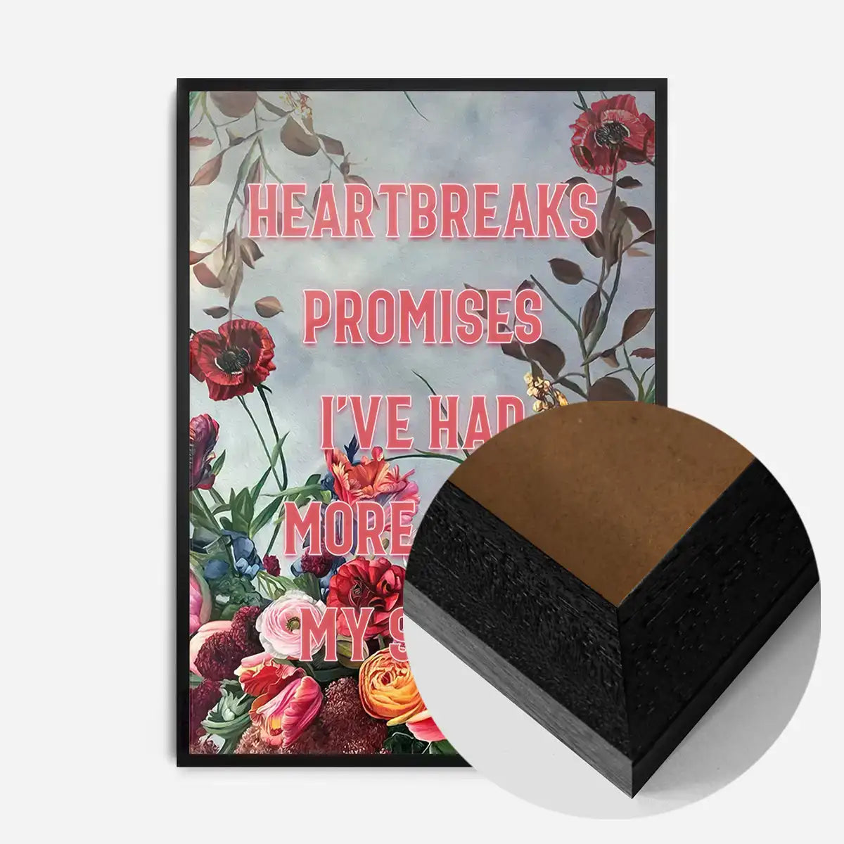 Heartbreak Promises Lyrics Quote Print