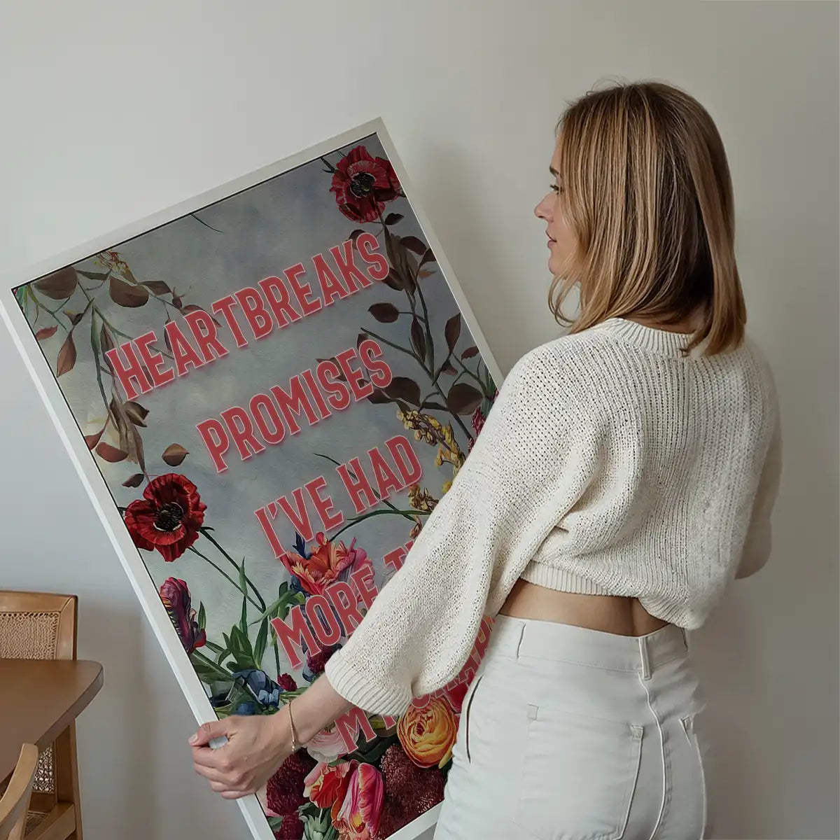 Heartbreak Promises Lyrics Quote Print