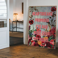 Heartbreak Promises Lyrics Quote Print