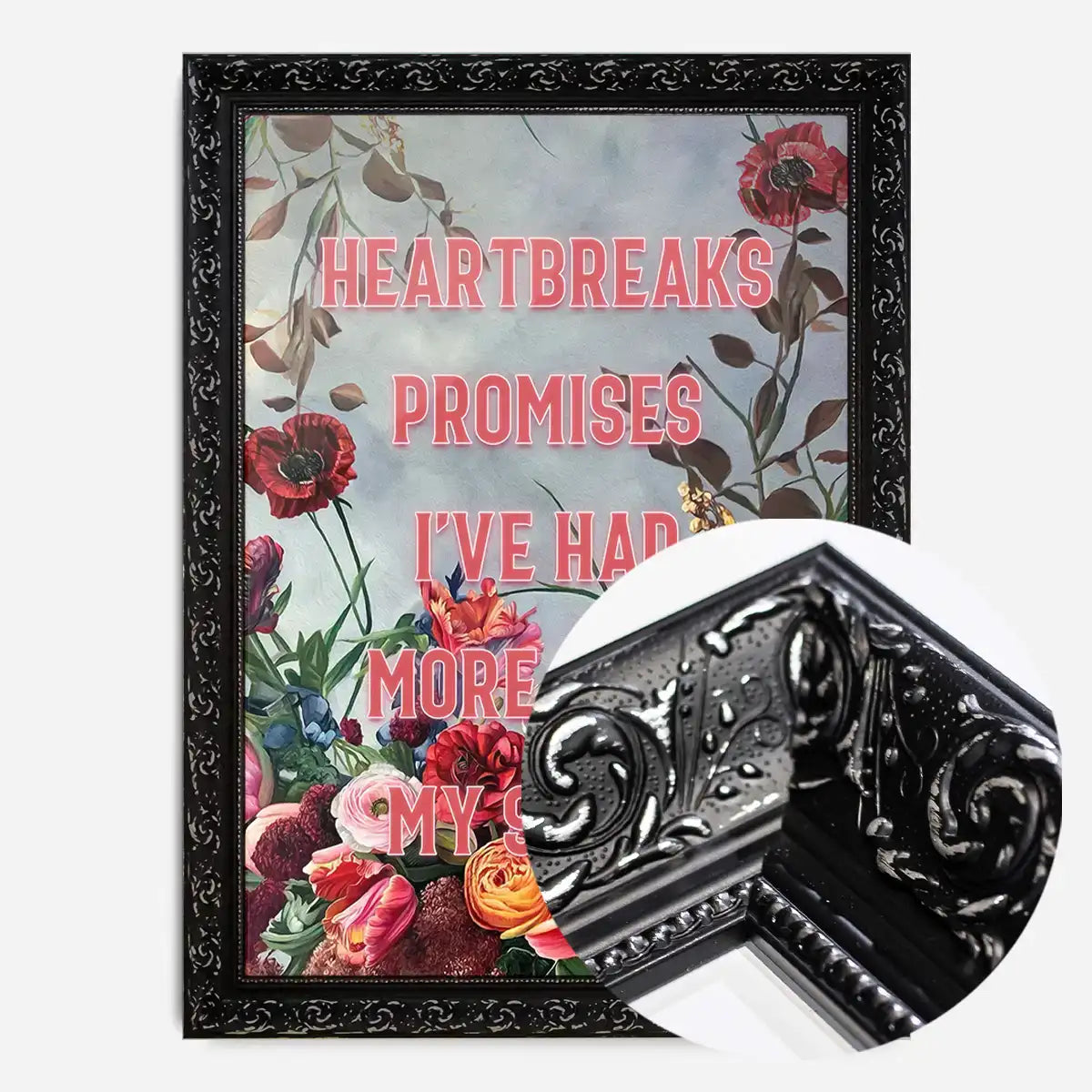 Heartbreak Promises Lyrics Quote Print