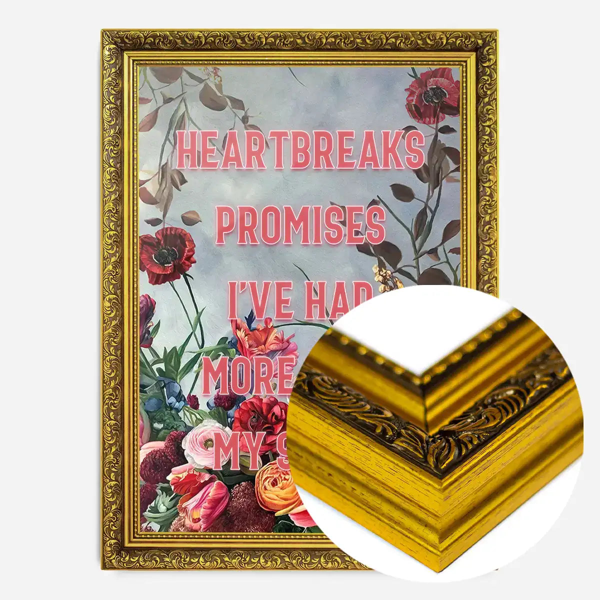 Heartbreak Promises Lyrics Quote Print