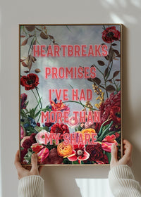 Heartbreak Promises Lyrics Quote Print