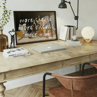 More Cheese Biscuits Wine Quote Print