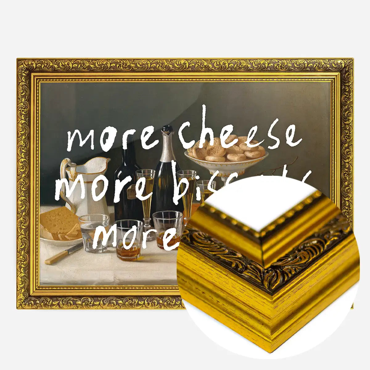 More Cheese Biscuits Wine Quote Print