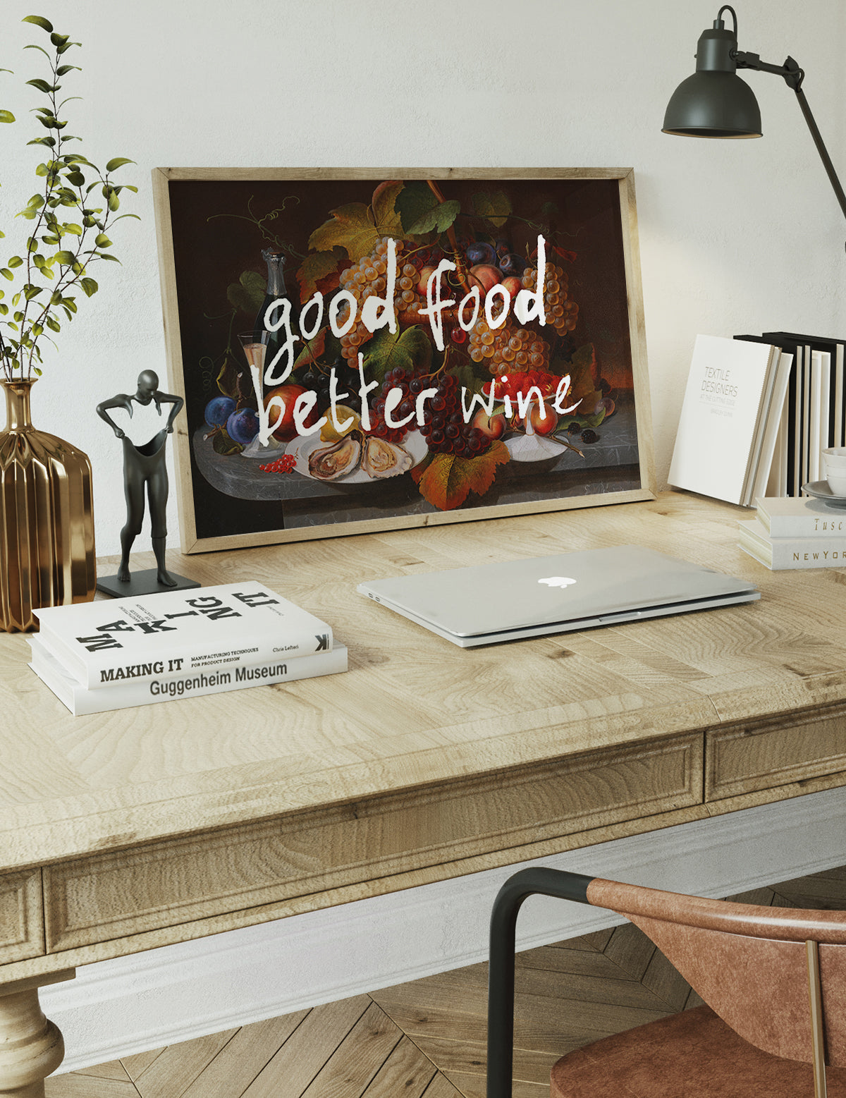 Good Food Better Wine Quote Print
