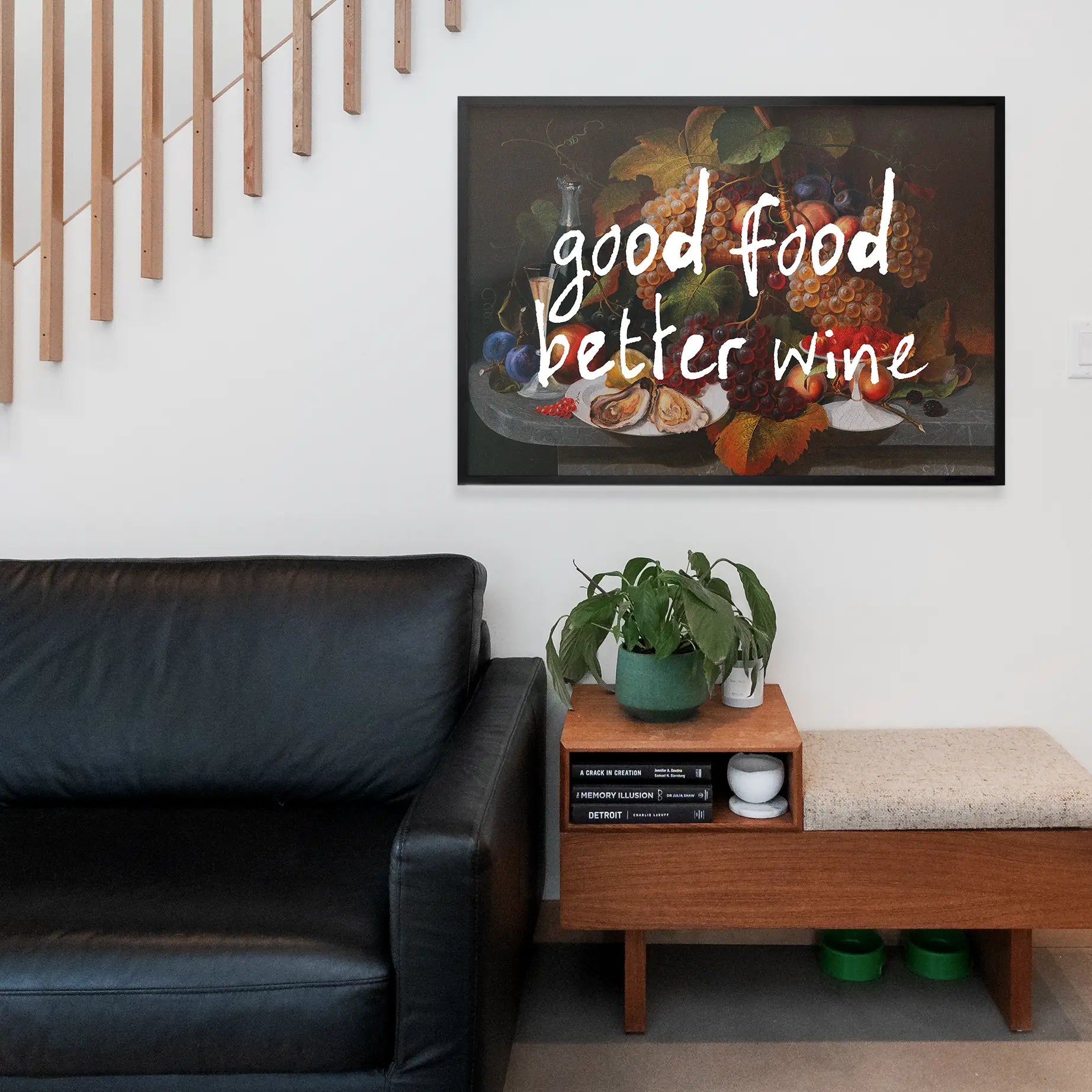 Good Food Better Wine Quote Print