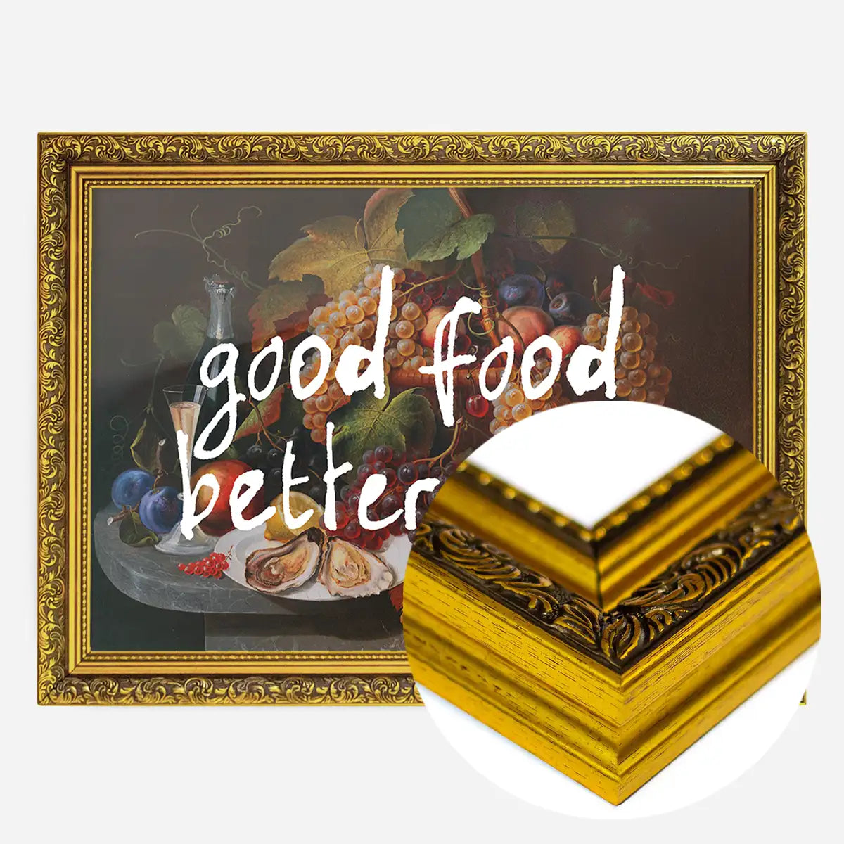 Good Food Better Wine Quote Print