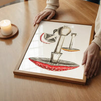 Vintage Red Mushrooms Illustration