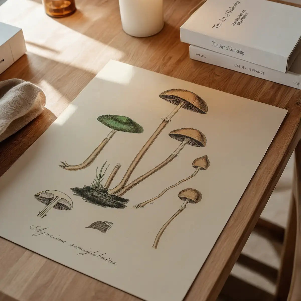 Vintage Mushrooms Print - Agaricus Semiglobatus