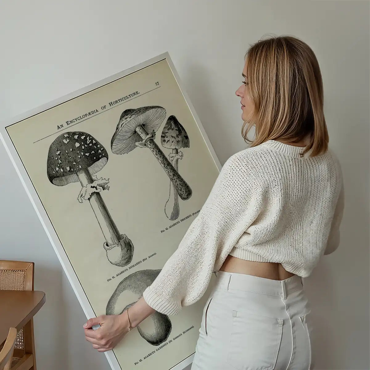 Vintage Black and White Mushrooms - Encyclopaedia Of Horticulture
