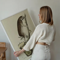 Vintage Lemur Illustration Bird Print