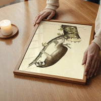 Vintage Lemur Illustration Bird Print