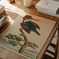 Vintage Crested Kingfisher Bird Print