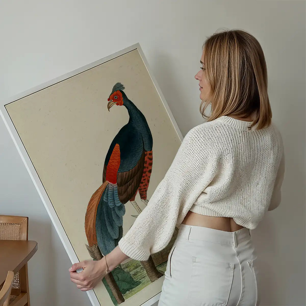 Vintage Fire-Backed Pheasant Bird Print