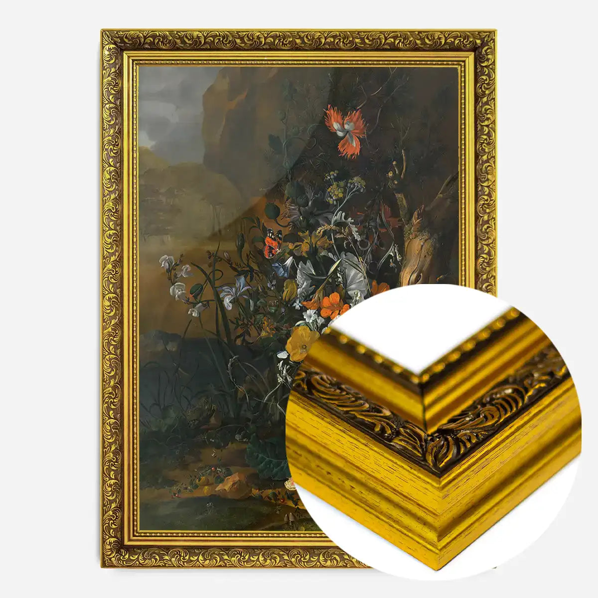 Flowers & Butterflies by Rachel Ruysch Still Life Painting