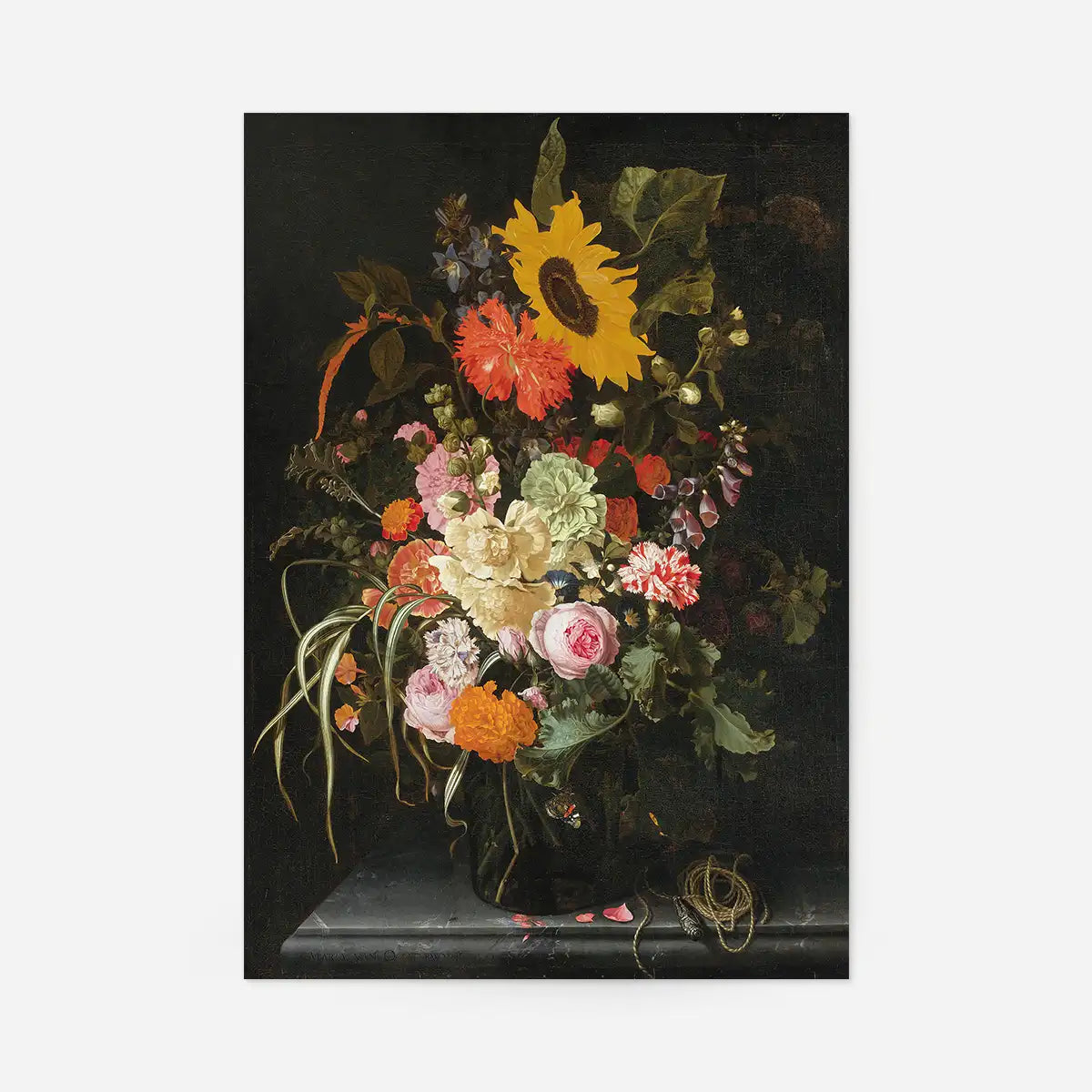 Roses & Carnations by Maria van Oosterwijck Still Life Painting