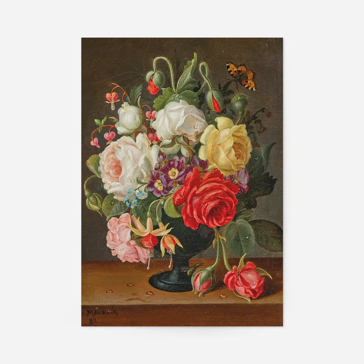 Flowers by Christian Juel Möllback Still Life Painting
