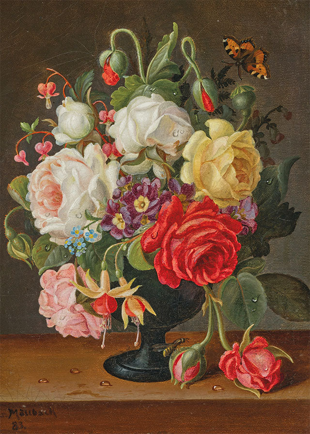 Flowers by Christian Juel Möllback Still Life Painting