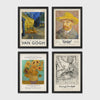 Set of 4 framed prints, Vincent van Gogh painting reproductions — unframed