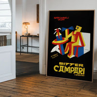 Bitter Campari Black & Yellow Poster Print