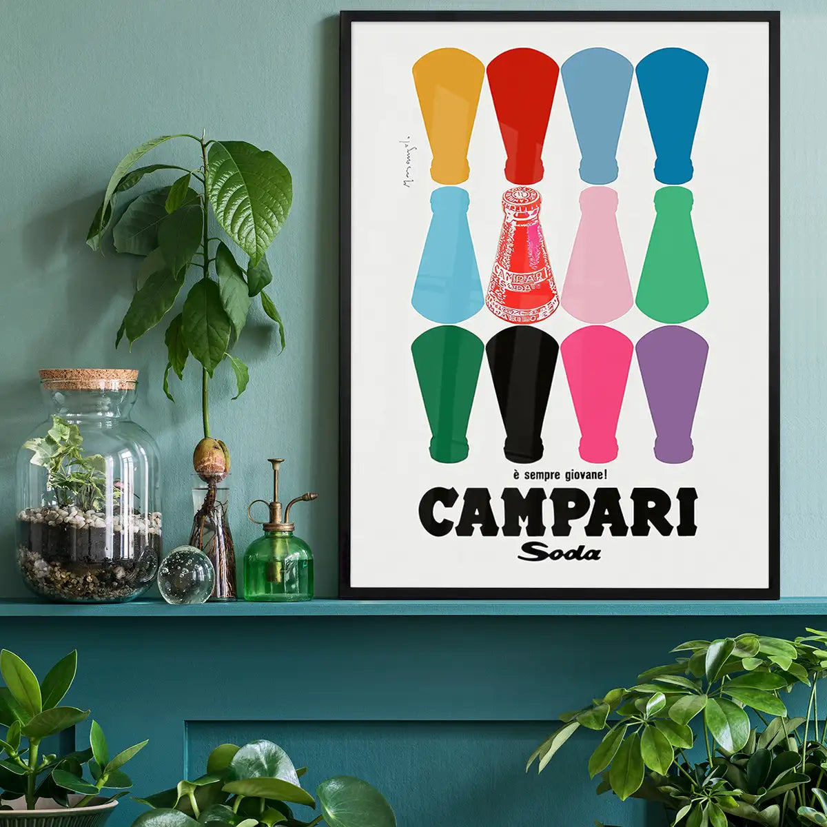 Campari Soda Coloured Bottles Poster Print