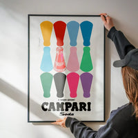 Campari Soda Coloured Bottles Poster Print