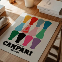 Campari Soda Coloured Bottles Poster Print