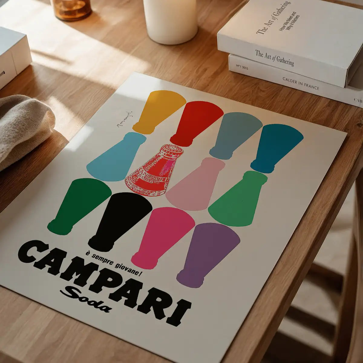 Campari Soda Coloured Bottles Poster Print
