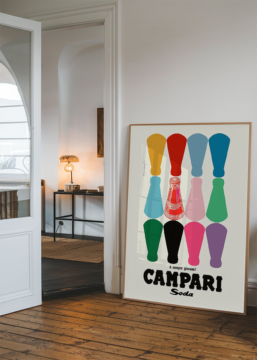 Campari Soda Coloured Bottles Poster Print