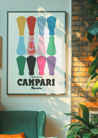 Campari Soda Coloured Bottles Poster Print