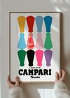 Campari Soda Coloured Bottles Poster Print