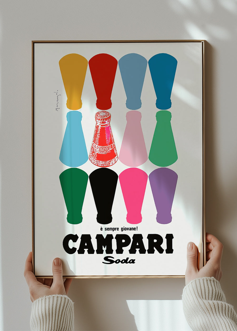 Campari Soda Coloured Bottles Poster Print