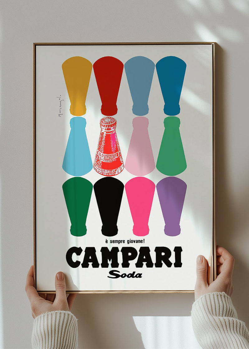 Campari Soda Coloured Bottles Poster Print