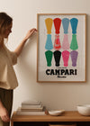 Campari Soda Coloured Bottles Poster Print