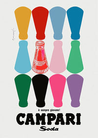Campari Soda Coloured Bottles Poster Print