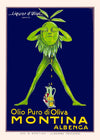 Vintage Montina Olive Oil Advertising Poster Print