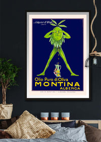 Vintage Montina Olive Oil Advertising Poster Print