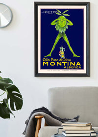 Vintage Montina Olive Oil Advertising Poster Print