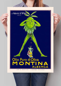 Vintage Montina Olive Oil Advertising Poster Print