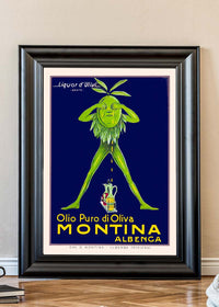 Vintage Montina Olive Oil Advertising Poster Print