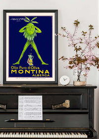 Vintage Montina Olive Oil Advertising Poster Print